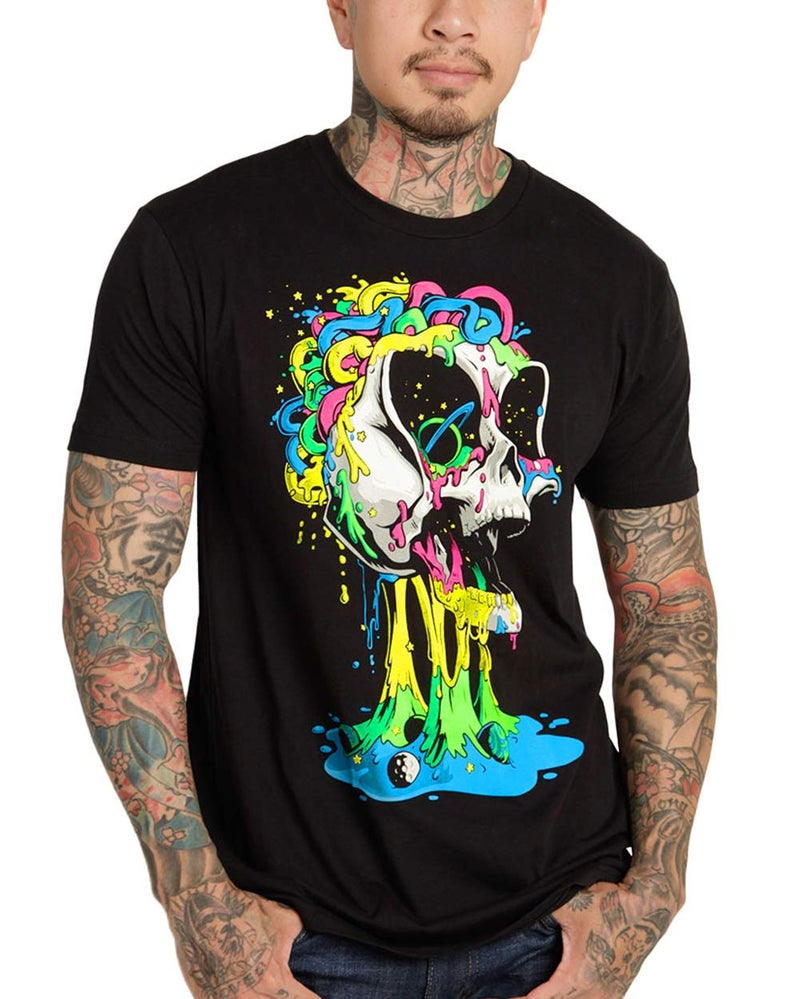 INTO THE AM Brain Invader Men's Tee - Nature Themed Graphic T-Shirts (Black, Large) - Image 1